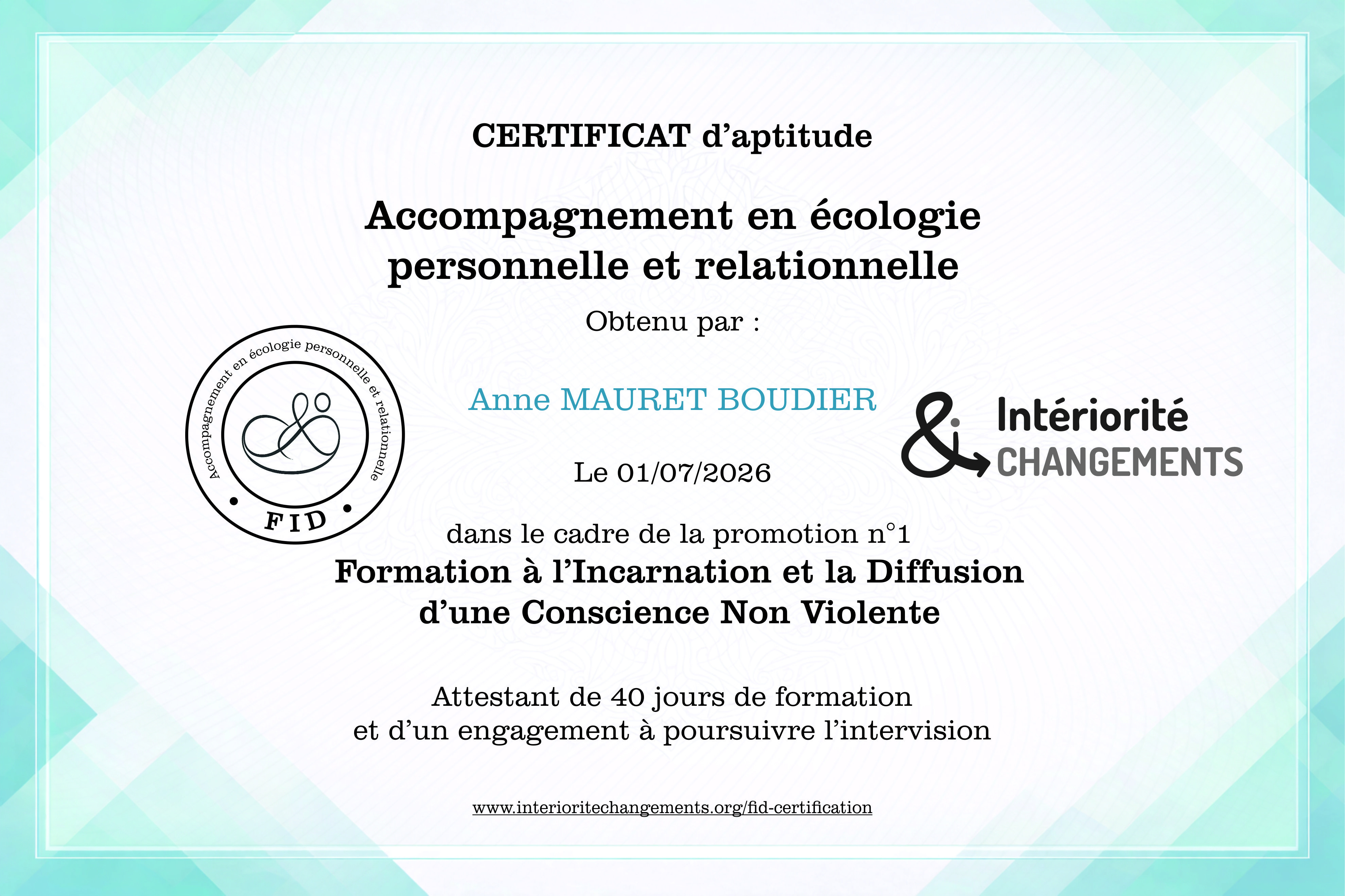 Certificat FID